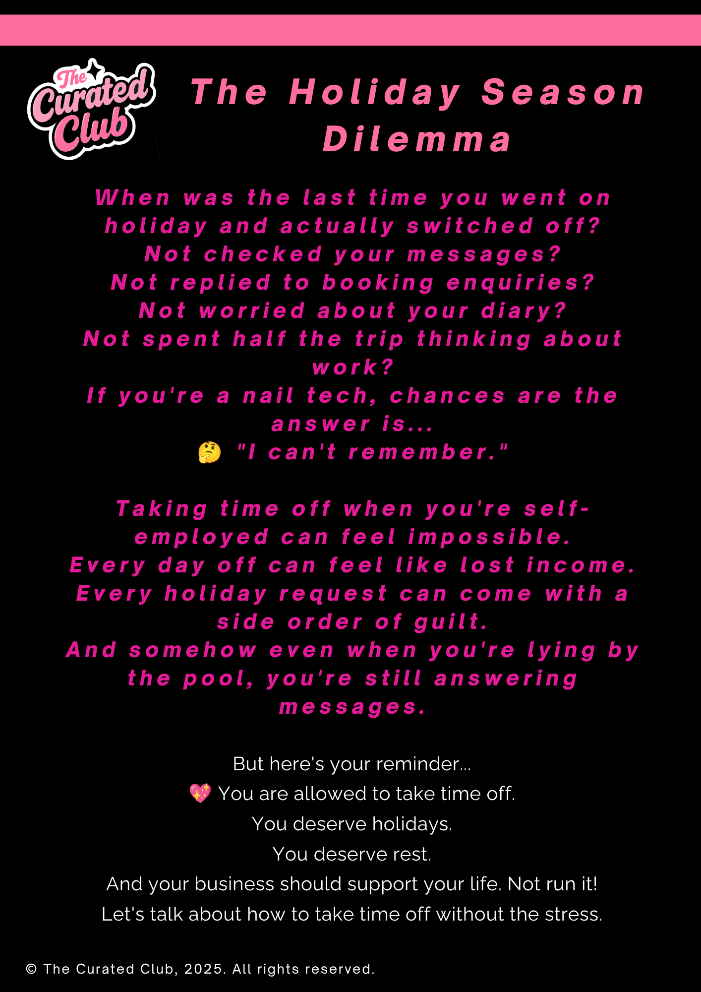 Time Off, Booked Up? – The Curated Club July 2026 Guide